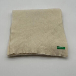 Benetton United Colors of Benetton from Italy Ivory  Wool Scarf 9” X 68”